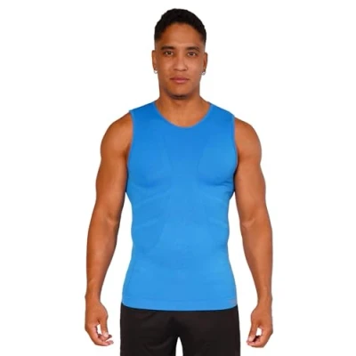 Abbildung von Tanktop Unterzieh Shirts Ärmellos Seamless WARM UP , Herren Sport Top Farbe: Blau Grösse: S/M
