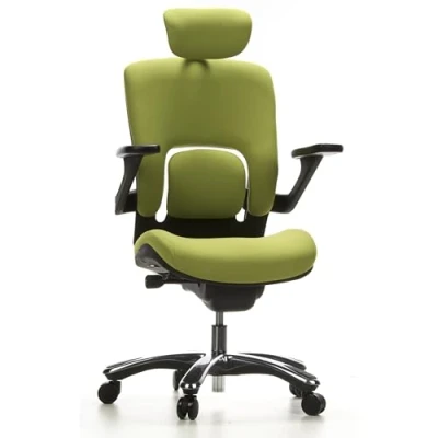 Abbildung von hjh OFFICE 652070 High End Bürostuhl Vapor LUX Stoff Grün Ergonomischer Drehstuhl mit Flexibler Lendenwirbelstütze