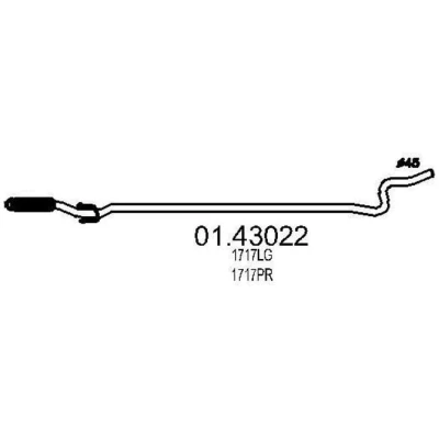 Abbildung von MTS 01.43022 Abgasrohr 2360 vorne für Mittelschalldämpfer CITROËN: C3 I Schrägheck