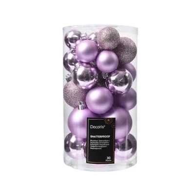 Abbildung von Weihnachtskugel Kunststoff d6 cm frisch flieder 30Stk Decoris