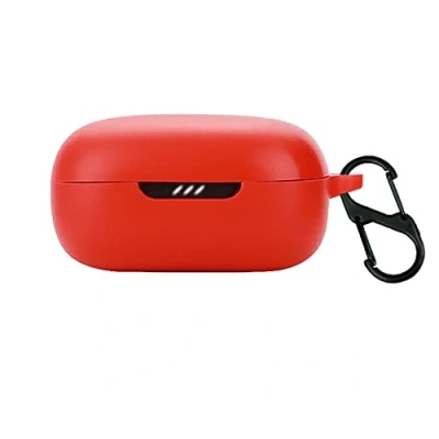 Abbildung von GIOPUEY Hülle für JBL Live Pro 2 TWS, Transparent TPU Stoßfeste Schutzhülle, Ultradünn, Kein Geruch, TWS Silikon Rot