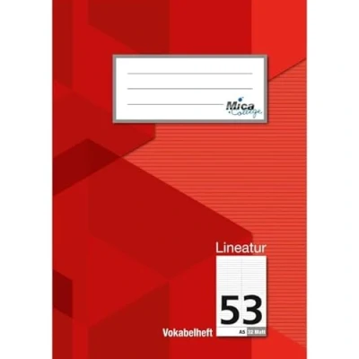 Abbildung von Vokabelheft A5 Lineatur 53 2 Spalten 32 Blatt