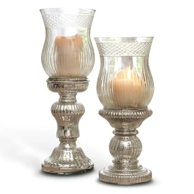 Abbildung von Mirabeau Windlicht Kerzenständer 2er Set Luisant silber/ klar