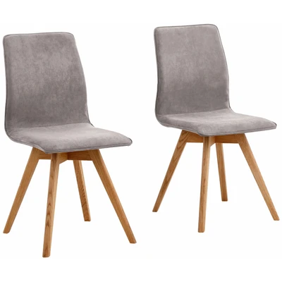 Abbildung von andas Esszimmerstuhl &quot;Rania&quot;, (Set), 6 St., Luxus Microfaser, Eiche, 2er/4er/6er Set, Küchenstuhl
