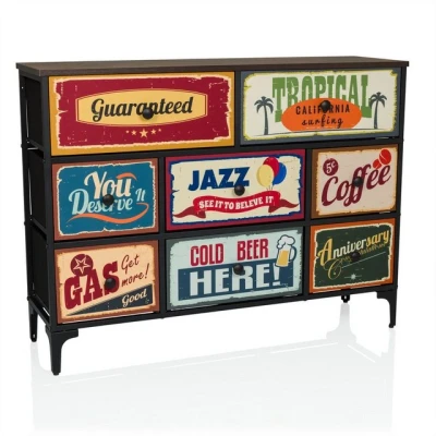 Abbildung von hjh LIVING Kommode AMERIKO B Sideboard H/B/T: 77.5 x 102.5 30.0 cm, Schubladenkommode im Vintage Look mit 8 Schubladen, Retro