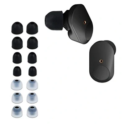 Abbildung von kwmobile 14x Ersatzpolster kompatibel mit Sony WF 1000XM3 / 1000XM4 1000XM5 4 Größen Silikon Ersatz Ohrstöpsel In Ear Kopfhörer Polster
