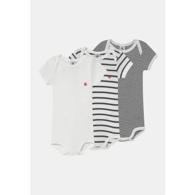 Abbildung von Petit Bateau 3 PACK Unisex Body für Kinder, Größe: 62, White/dark blue