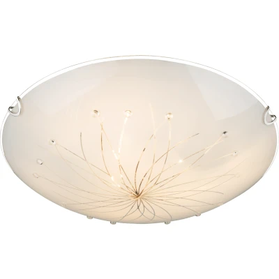 Abbildung von Globo Deckenleuchte Wohnzimmer Deckenlampe Bad Flur Glas Rund 3 Flammig
