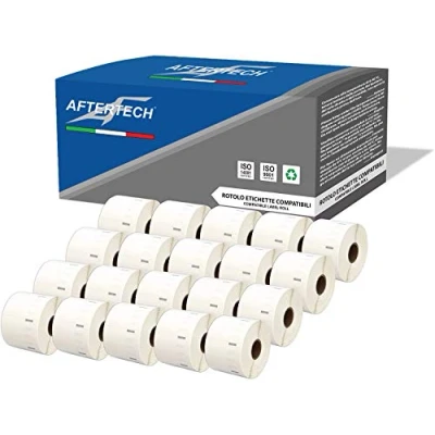 Abbildung von Aftertech 20 x 11354 57 32 mm Kompatible Klebeetiketten (1000 Etiketten/Rolle = 20000 insgesamt) für Dymo LabelWriter Seiko SLP Etikettiermaschinen S0722540 20x11354