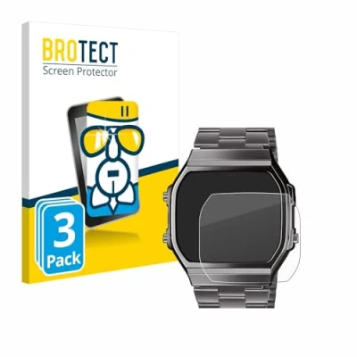 Abbildung von BROTECT Schutzglas für Casio A168WEGG 1BEF (3 Stück) Schutzfolie Panzer Folie Glas [Extrem Kratzfest 9H, Anti Fingerprint, Ultra Transparent]