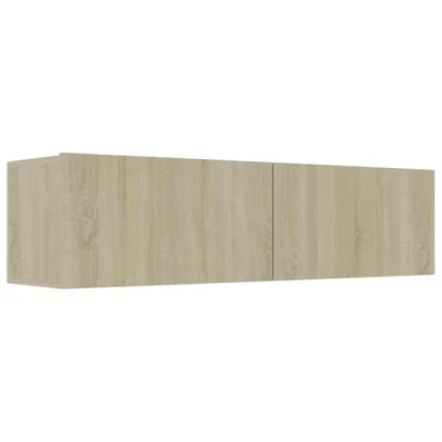 Abbildung von vidaXL TV Schrank mit 2 Klapptüren Möbel Hängeboard Lowboard Fernsehschrank Fernsehtisch Sideboard HiFi Sonoma Eiche 120x30x30cm Holzwerkstoff