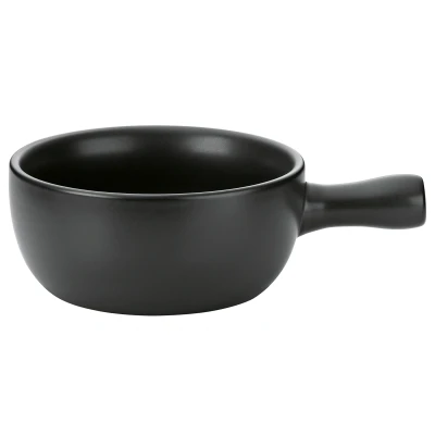 Abbildung von Kela Käsefondue Topf Keramik, Ersatztopf für Käsefondueset NATURA, Caquelon Käsefonduetopf Ø 22,5 cm, feuerfest, schwarz, 2 Liter