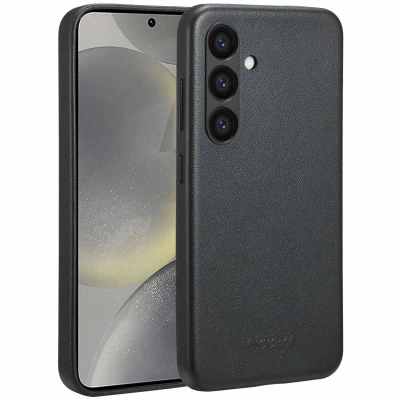Abbildung von Samsung Galaxy S24 Hülle MagSafe Echtleder Accezz Backcover Handyhülle Schwarz
