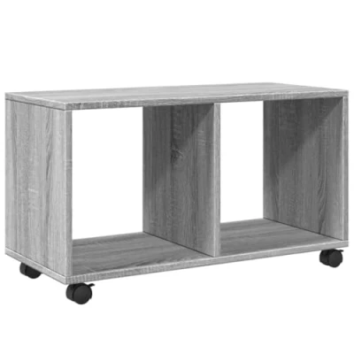 Abbildung von vidaXL Rollschrank, Rollcontainer mit Offenem Design, Aktenschrank für Büro Wohnzimmer, Büroschrank Bürocontainer, Grau Sonoma Holzwerkstoff