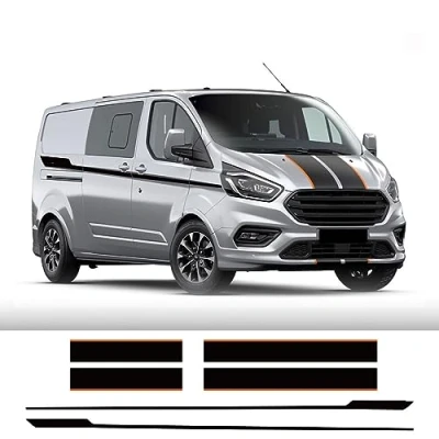 Abbildung von 6 Stück/Los Motorhaube Seite Hecktür Aufkleber, für F=ord Transit Tourneo Custom Camper Van Sport Vinyl Aufkleber Tuning Auto Zubehör