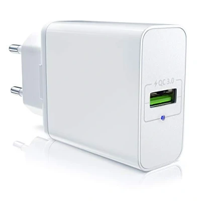 Abbildung von CSL USB Ladegerät mit Schnellladefunktion Netzteil Quick Charge 3.0 Smart Solid intelligentes Laden geeignet für Handys, Smartphones, Tablets UVM.