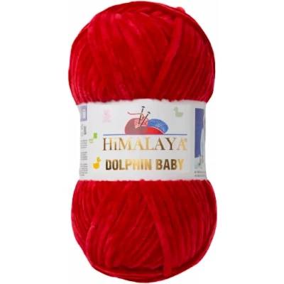 Abbildung von Strickfein Himalaya Dolphin Baby Wolle Garn Baumwolle Strickwolle zum Stricken häkeln (80352 Dunkelrot)