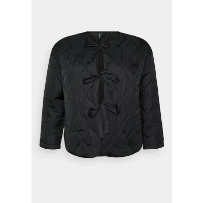Abbildung von Vero Moda Curve Vmcsabine TIE Jacket Übergangsjacke, Damen, Größe: 42, Black