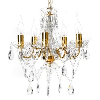 Abbildung von riess ambiente Kronleuchter DIAMONDS S 40cm gold, ohne Leuchtmittel, Wohnzimmer · Acryl Schlafzimmer Barock Design
