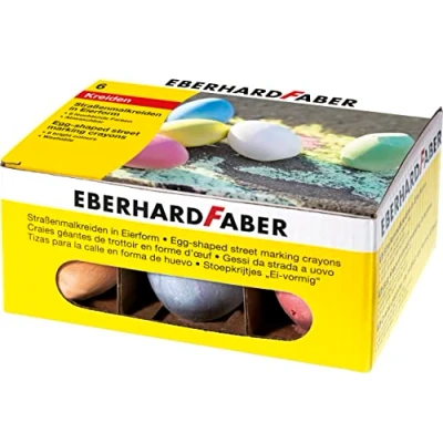 Abbildung von Eberhard Faber Malkreide Eierkreide 6er Pack Straßenkreide in Eierform