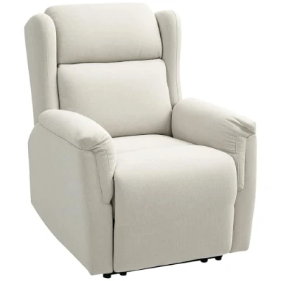 Abbildung von HOMCOM Relaxsessel, Fernsehsessel mit Liegefunktion, TV Sessel Taschenfederkern, Gepolstert Liegesessel, Ruhesessel bis 150 kg belastbar für Wohnzimmer, Schlafzimmer, Beige