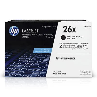 Abbildung von Toner kompatibel mit HP 26X (CF226XD) 2x Schwarz Hohe Kapazität Multipack