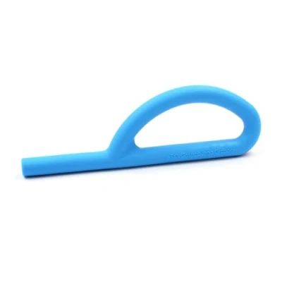 Abbildung von ARK® Grabber Goshabunga Tube in glatt oder texturiert mit einfacher Handhabung für Kinder durch Schlaufenform inkl. ATC Pflegeanleitung Kiefermotorik, Beißblock, Kauen, Zahnen (glatt, mittel, blau)