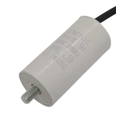 Abbildung von Lumonic Anlaufkondensator mit Kabel 25cm I 16µF 450V 34x70mm 16uF Motorkondensator Kunststoffgehäuse Betriebskondensator für Pumpen, Ras