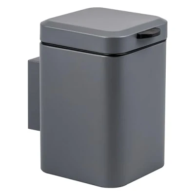 Abbildung von bremermann Wand Kosmetikeimer, 3 Liter Fassungsvermögen, eckig, Softclose (grau)