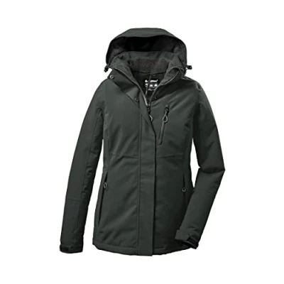 Abbildung von Killtec Damen Outdoorjacke Funktionsjacke mit abzippbarer Kapuze KOW 140 WMN Jckt wasserdicht, Winddicht, atmungsaktiv 00787 dunkel blaugrün 44