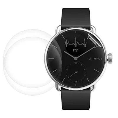 Abbildung von kwmobile 3X Transparente Displayschutzfolie kompatibel mit Withings Scanwatch 38mm Schutzfolie für Fitness Tracker Displayschutz