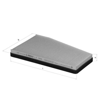 Abbildung von MAHLE ORIGINAL LA 368 Innenraumfilter Partikelfilter 299,0 185 30,0 CHEVROLET: Evanda Limousine, Epica DAEWOO: