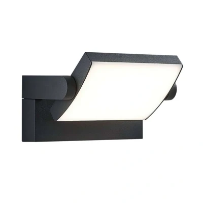 Abbildung von Lindby LED Außenwandleuchte Sherin, drehbar, grau, Aluminium