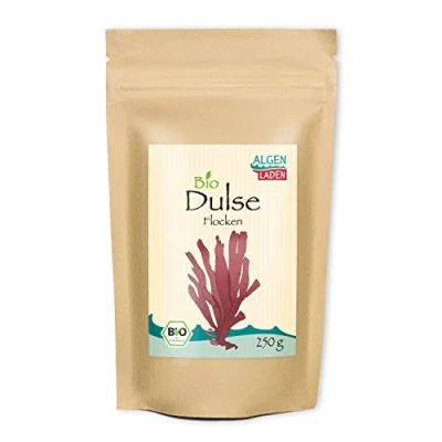 Abbildung von ALGENLADEN BIO Dulse Flakes 250 g aus dem Atlantik Rotalgen für Smoothies Rohkost Vegan