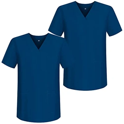 Abbildung von MISEMIYA Pack*2 Arbeitskleidung Unisex Spitze Kragen Kurze Medizinische Uniformen Ref.817 XX Large, Marineblau 68