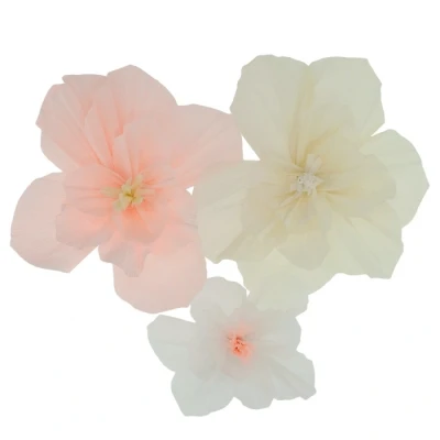 Abbildung von Folat 24328 Pastel Bunt Papier Party Dekorationen Tischdekoration Blumen Set Playful Powder 3 Stück Hochzeits für Festival, Karneval, Geburtstag deko, Baby Shower