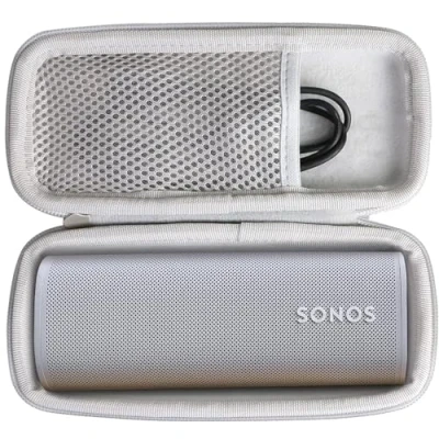 Abbildung von Khanka Hart Tasche für Sonos Roam 2/Roam/Roam SL WLAN WiFi Bluetooth Speaker Lautsprecher, Nut (Grau)