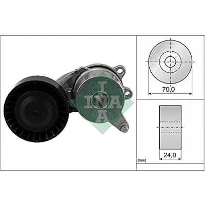 Abbildung von INA 534 0553 10 Spannarm, Keilrippenriemen 70 24 TOYOTA: Yaris III Schrägheck, CITROËN: C1 II