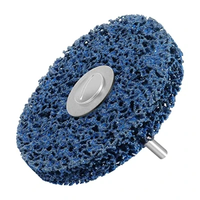 Abbildung von Shineboc Grobschleifscheibe, 4 inch (100mm) CSD Scheibe Schleifscheibe, Nylongewebe für schleifens Polierens Rostentfernung zum Metall Stahl Edelstahl (Blau)