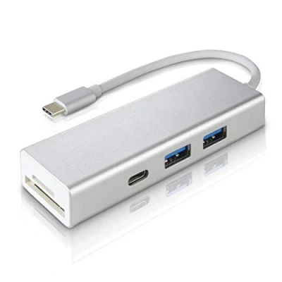 Abbildung von Hama USB Verteiler C Hub 1:3 Kartenleser Adapter, SuperSpeed Type 3.1, Card Reader für SD / MicroSD
