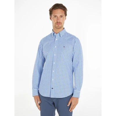 Abbildung von Tommy Hilfiger Langarmhemd CL W OXFORD CHECK RF SHIRT mit dezenter Labelflag auf der Brust
