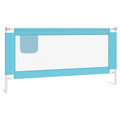 Abbildung von vidaXL Kleinkind Bettschutzgitter Bettgitter Kinderbettgitter Babybettgitter Gitter Kinderbett Babybett Rausfallschutz Blau 180x25cm Stoff