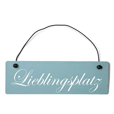 Abbildung von Homeyourself Lieblingsplatz Dekoschild Türschild gelb mit Draht