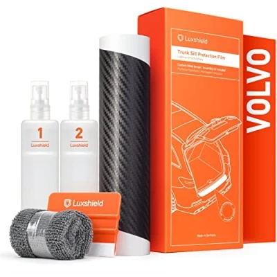 Abbildung von Luxshield Ladekantenschutz Folie für Volvo EX30 416 I 2023 2024 Stoßstangenschutz, Kratzschutz, Lackschutzfolie Carbon Schwarz