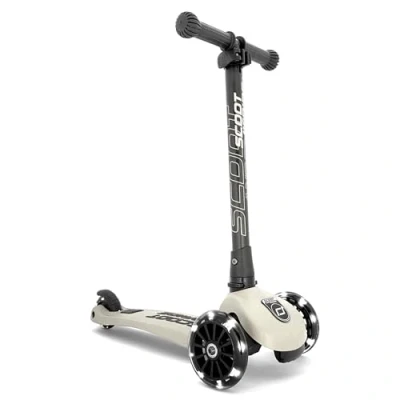 Abbildung von Scoot and Ride Dreiradscooter Highwaykick 3 LED Ash, Beleuchtung, Kinderroller, Scooter, Kickboard, faltbar, grau