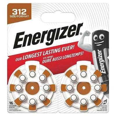 Abbildung von Energizer 312 Knopfzelle, PR41 (1.4 V, 16 St), Hörgerätebatterie Zinc Air