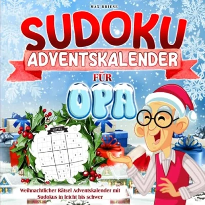 Abbildung von Sudoku Adventskalender für Opa: Weihnachtlicher Rätsel mit Sudokus in leicht bis schwer
