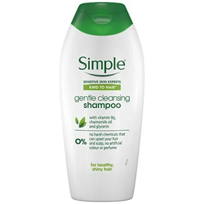 Abbildung von Simple Sanftes Reinigungsshampoo mit Vitamin B5, Kamillenöl und Glycerin Haarpflege für gesundes, glänzendes Haar, 6 x 400 ml