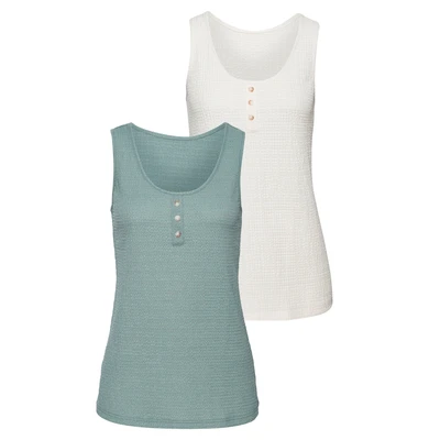 Abbildung von Vivance Shirttop, (Packung, 2 tlg.), aus bügelfreier Crêpe Ware