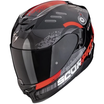 Abbildung von Scorpion Exo Motorradhelm 520 Evo Air Helm Titan Metal / Schwarz Rot